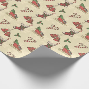 Vintage Christmas Elements Wrapping Paper