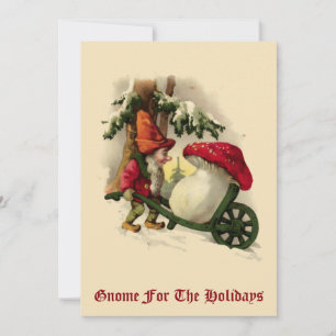 Vintage Christmas Elf or Gnome Holiday Card