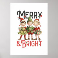 Vintage Christmas Elves Santa Little Helpers