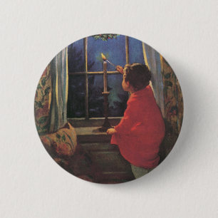 Vintage Christmas Eve by Jessie Willcox Smith 6 Cm Round Badge