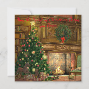 Vintage Christmas Eve Christmas Greeting Card