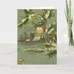 Vintage Christmas Eve Night Holiday Card