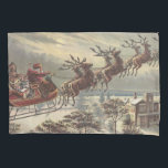 Vintage Christmas Eve Victorian Santa Claus Sleigh Pillowcase<br><div class="desc">Vintage illustration Victorian Merry Christmas holiday design featuring Santa Claus in his sleigh with his reindeer delivering toys on Christmas Eve. Saint Nicholas flying through the sky over a town with houses in the light of the moon. By Thomas Nast.</div>