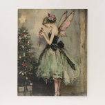 Vintage Christmas Fairy Decorating Fir Tree  Jigsaw Puzzle<br><div class="desc">A beautiful Vintage Christmas Fairy Decorating Fir Tree relay to celebrate the holiday season,  this unique jigsaw would make a memorable gift for any puzzle lover.</div>