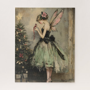 Vintage Christmas Fairy Decorating Fir Tree  Jigsaw Puzzle