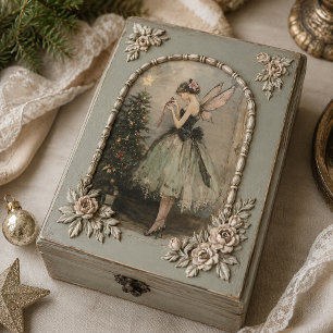 Vintage Christmas Fairy Decorating Tree Decoupage Tissue Paper