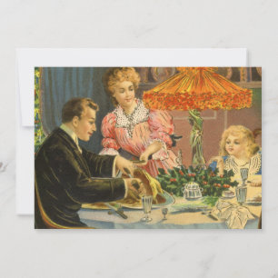 Vintage Christmas, Family Dinner Invitation
