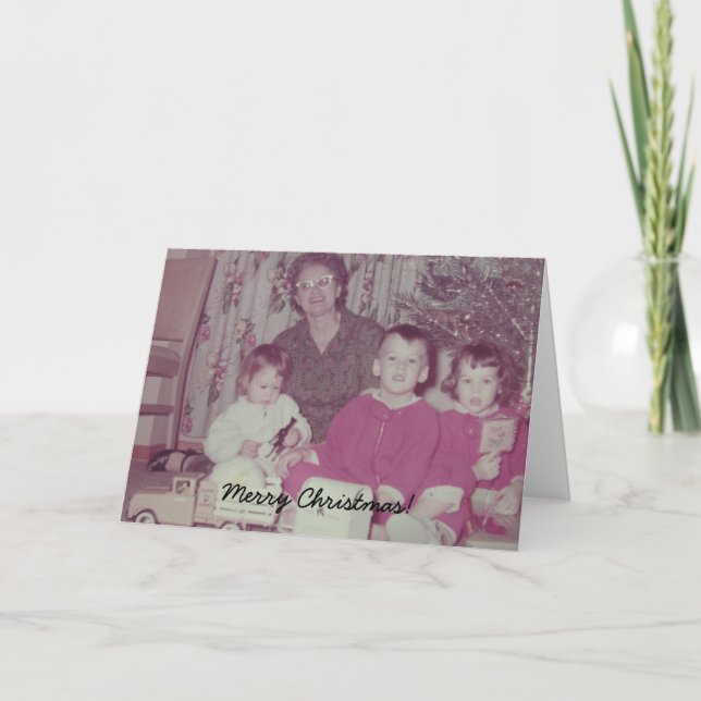 Vintage Christmas Family  Holiday Card (Front)