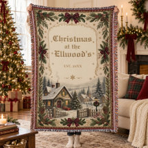 Vintage Christmas Family Name Personalised Decor