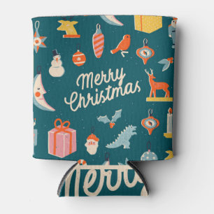 Vintage Christmas: Festive Illustration. Can Cooler