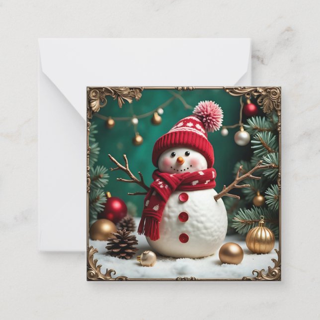 Vintage Christmas - Flat Note Card (Front)