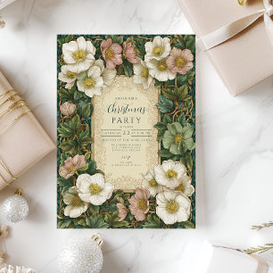 Vintage Christmas Floral Invitation