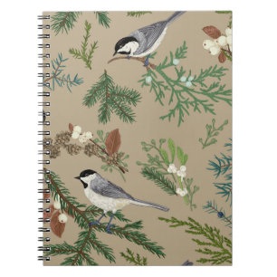 Vintage Christmas: Floral Juniper Mistletoe. Notebook