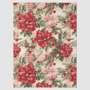 Vintage Christmas Florals Decoupage Tissue Paper