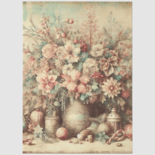 Vintage Christmas Florals Decoupage Tissue Paper