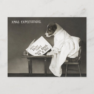 Vintage Christmas Funny Dog Postcard