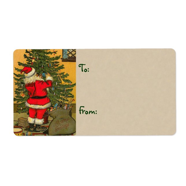 Vintage Christmas Gift Tags - Large (Front)
