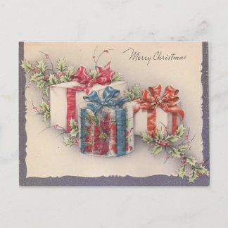Vintage Christmas Gifts Holiday Postcard