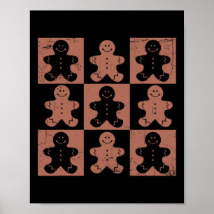 Vintage Christmas Gifts Women Men Gingerbread Retr Poster