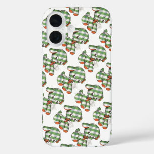 Vintage Christmas Gingham Puppy Dog Stuffed Animal iPhone 16 Case