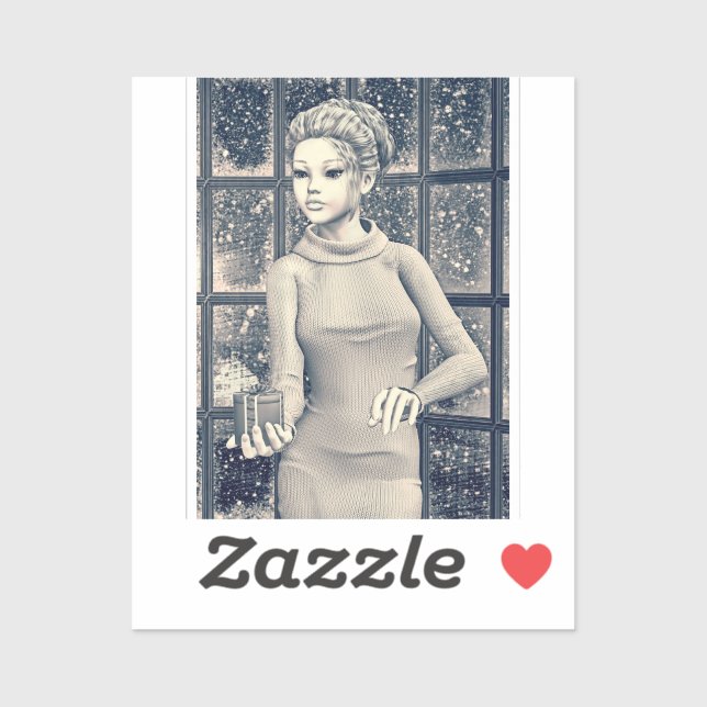 Vintage Christmas Girl - Beautiful Holiday Present (Sheet)