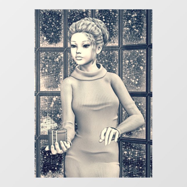 Vintage Christmas Girl - Beautiful Holiday Present (Sheet)