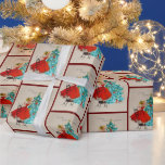 Vintage Christmas Girl Decorating Tree Wrapping Paper<br><div class="desc">Vintage Christmas Girl Decorating Tree Wrapping Paper.</div>