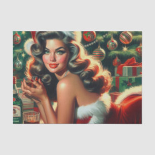 Vintage Christmas Girl Tissue Paper
