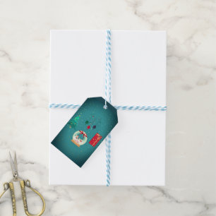 Vintage Christmas globe Gift Tags