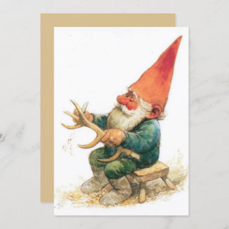 Vintage Christmas Gnome Holiday Card
