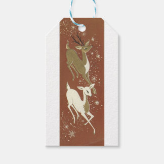Vintage Christmas Gold Reindeer Gift Tags