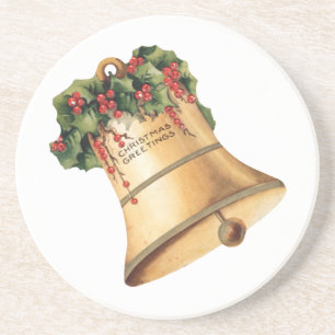 Vintage Christmas Golden Bells, Season's Greetings Coaster