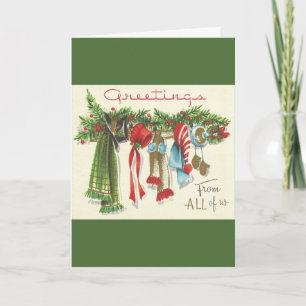 Vintage Christmas Greeting Card From All Of US