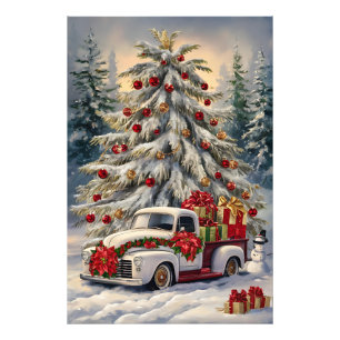 Vintage Christmas Greeting Card – Majestic Snow- Photo Print