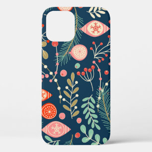 Vintage Christmas Hand Drawn Seamless iPhone 12 Case