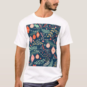 Vintage Christmas Hand Drawn Seamless T-Shirt