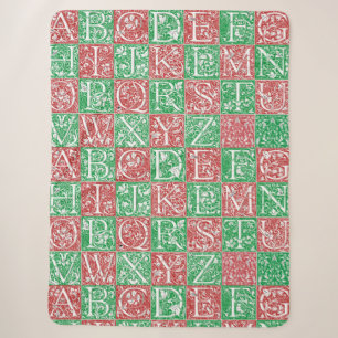 Vintage Christmas holiday alphabet stylish trendy Sherpa Blanket