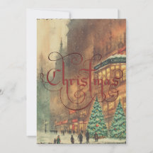 Vintage Christmas Holiday Card