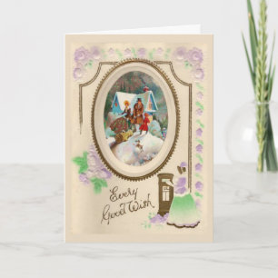 Vintage christmas holiday card