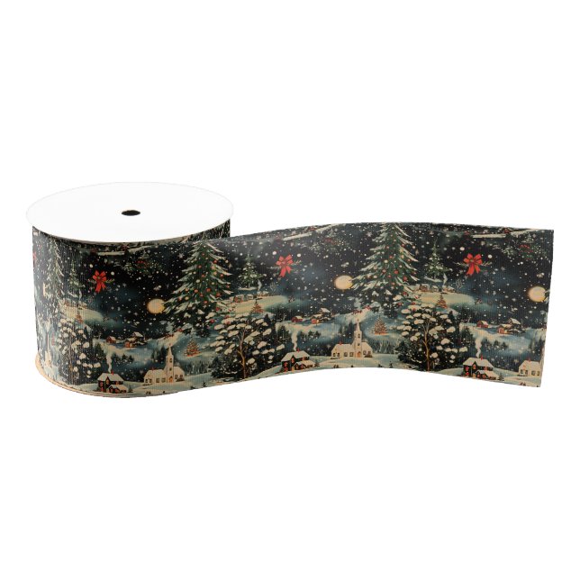 Vintage Christmas Holiday Grosgrain Ribbon (Spool)