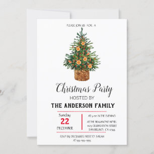 Vintage  Christmas Holiday Invitation