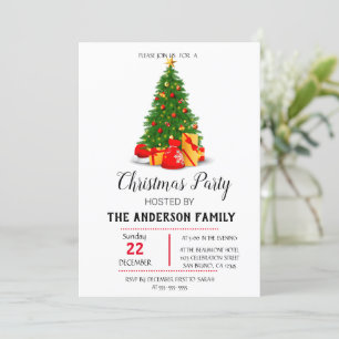 Vintage  Christmas Holiday Invitation