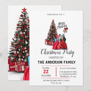 Vintage Christmas Holiday Invitation