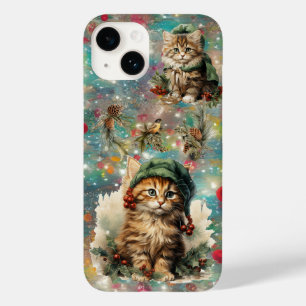 Vintage Christmas Holiday Kittens Case-Mate iPhone 14 Case
