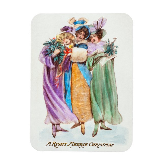 Vintage christmas  holiday   magnet (Vertical)