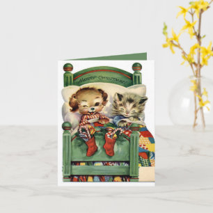 Vintage Christmas Holiday pet Card