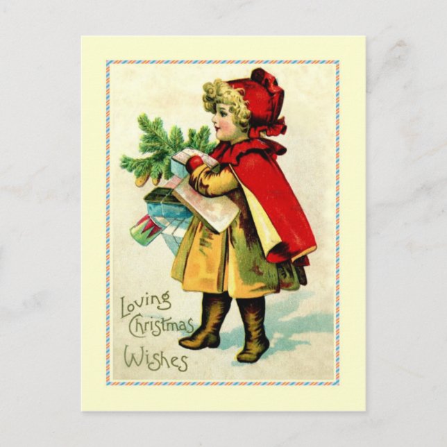 Vintage Christmas Holiday Postcard (Front)