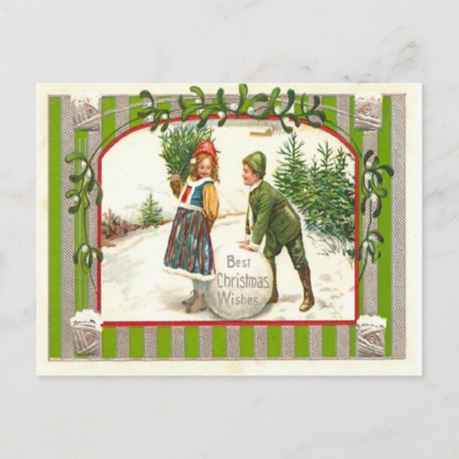 Vintage Christmas Holiday Postcard (Front)