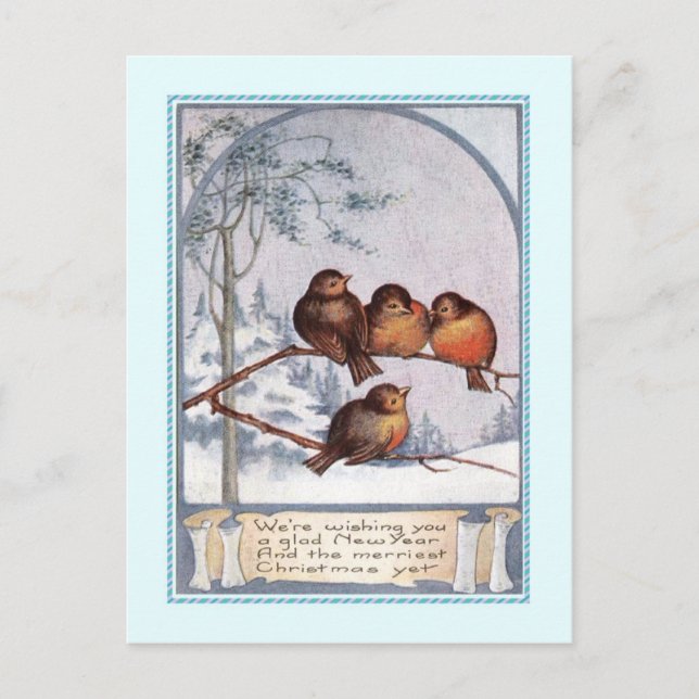 Vintage Christmas Holiday Postcard (Front)