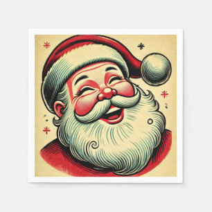 Vintage Christmas Holiday Santa Cookie Napkin